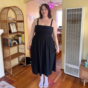 Abercrombie Emerson Poplin Wide Strap Midi Dress Casual Wedding Guest